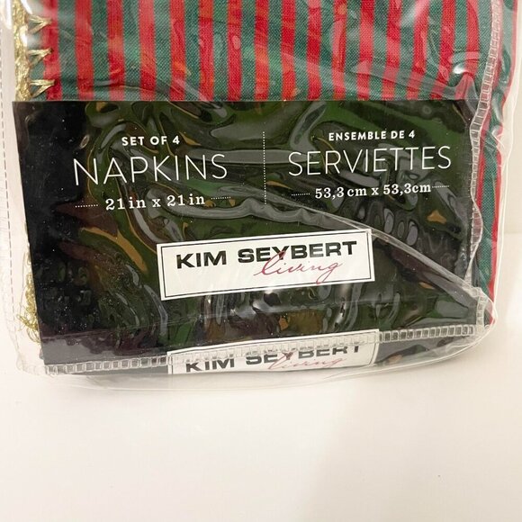Kim Seybert Living Set of 4 Napkins Cotton 21 Inch - Picture 3 of 15